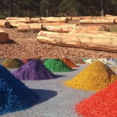 Renkli Ağaç Yongası Kırmızı Renkli