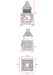 Taş Kaplı Alt Fırın Üst Barbekü İkili Set