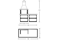 Beton Barbekü Mangal Masalı Raflı (Vega Masalı Mangal)