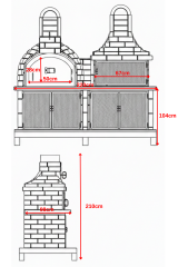 Beton Barbekü Fırın Kapaklı (Big Mix İkili Set)